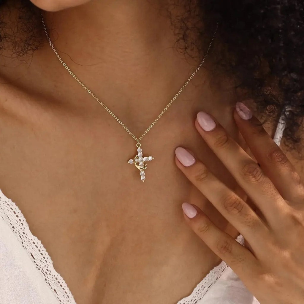 CROSS & CROWN NECKLACE