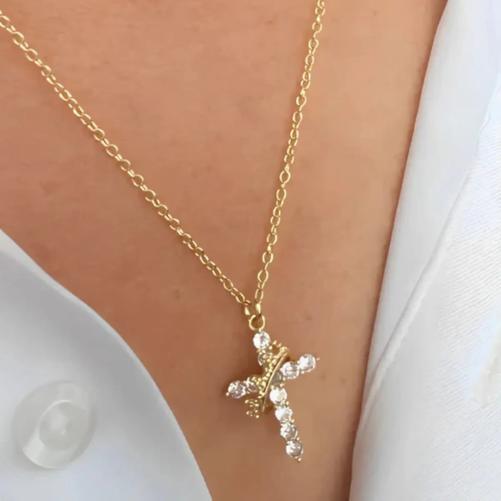 CROSS & CROWN NECKLACE